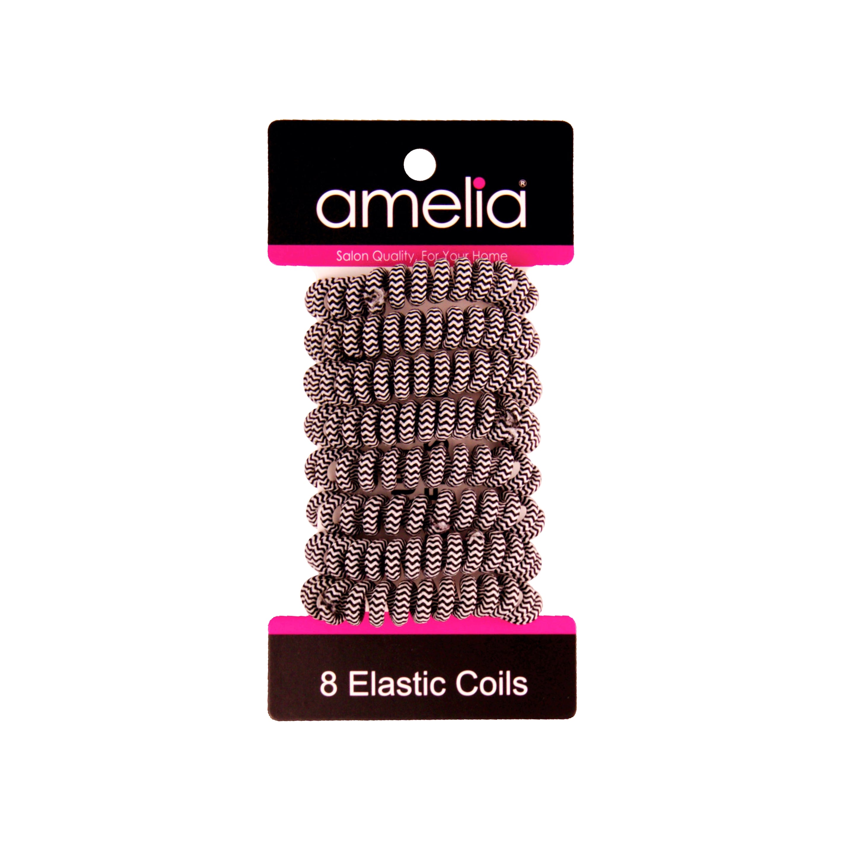 Amelia Beauty |8 Hair Coils, 1in, Small Size, White with Black