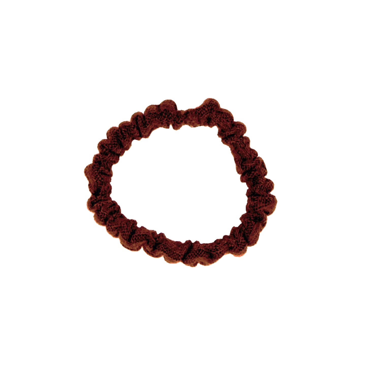 Amelia Beauty, Brown Ribbed Scrunchies, 2.25in Diameter, Gentle on Hair, Strong Hold, No Snag, No Dents or Creases. 10 Pack